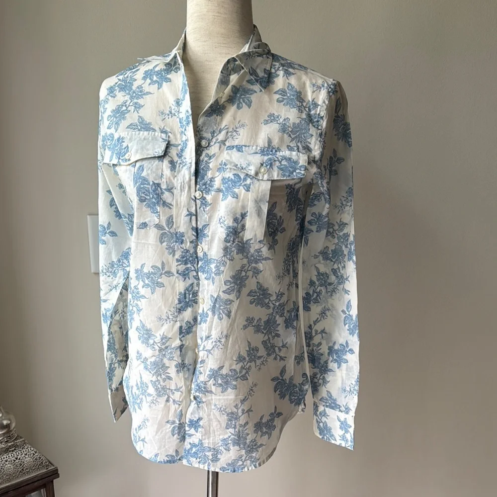 Ralph Lauren Blue and White Button Down Shirt - Picture 1 of 1